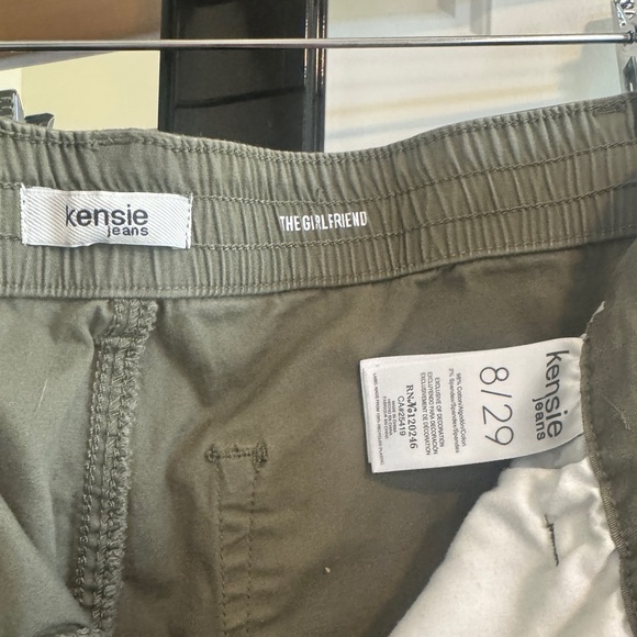 Kensie The Girlfriend Utility Olive Green Pants - Picture 3 of 4